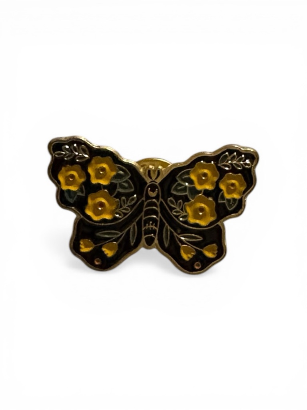 Butterfly Floral Enamel Pin by Cleophea Resinea